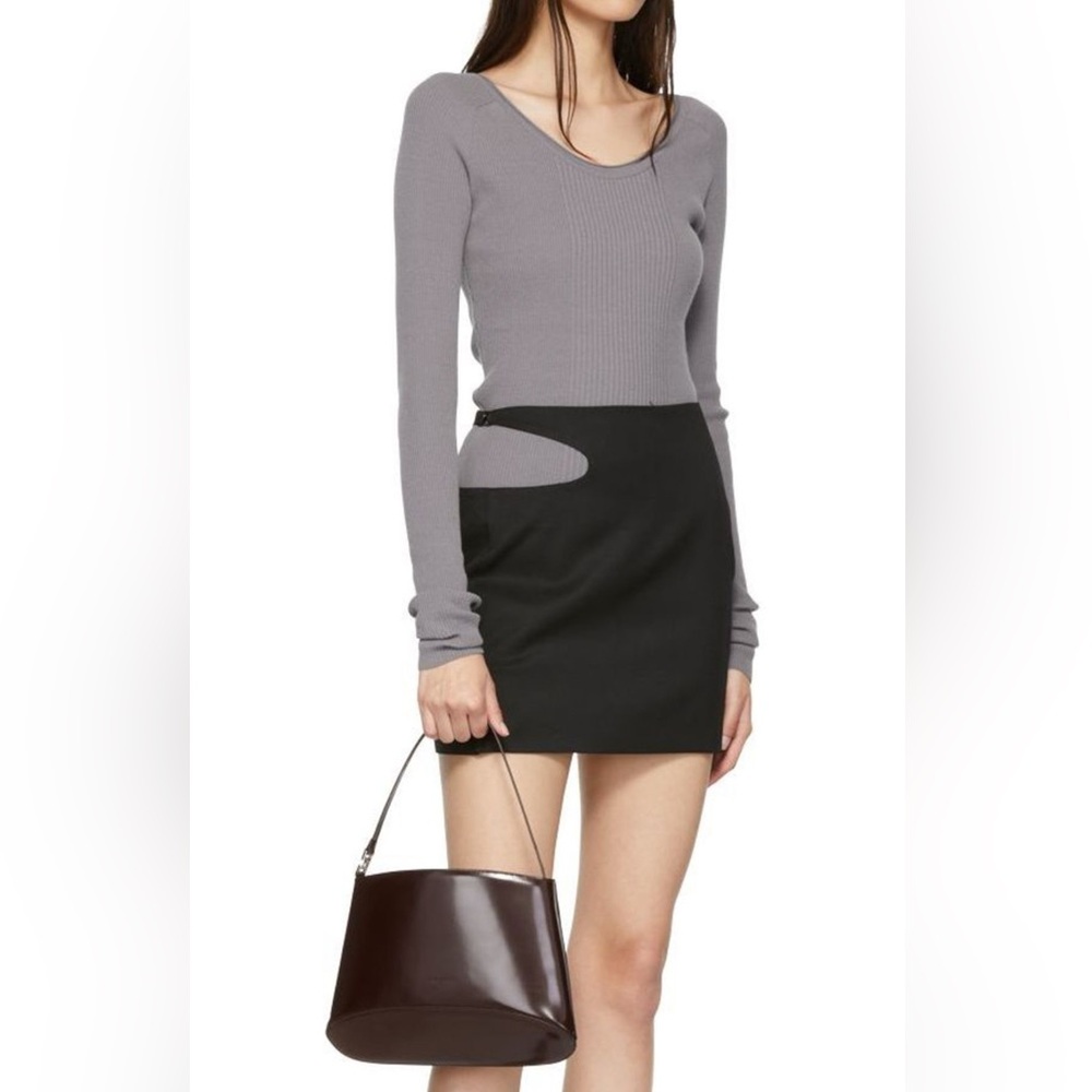 Large LOW CLASSIC SSENSE Black Wool Miniskirt.